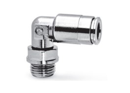 8522 4-1/8 Racor metálico súper-rápido doble sujeción codo giratorio macho diam 4 G1/8