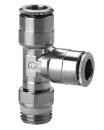 [CF20211665] S6440 5-1/8 Racor metálico súper-rápido T lateral macho Sprint giratorio diam 5 G1/8