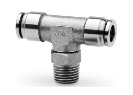 [CF20212371] X6430 10-3/8 Racor de acero inoxidable 316L súper-rápido Te cónico central giratorio diam 10 G3/8