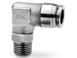 X6520 8-1/8 Racor de acero inoxidable 316L súper-rápido codo cónico giratorio diam 8 G1/8