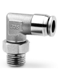 [CF20212436] X6522 10-1/4 Racor de acero inoxidable 316L súper-rápido codo giratorio diam 10 G1/4