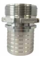[CFSMSS13S] Acople rosca macho BSPP EN 14420-2 con espiga dentada y cuello de seguridad SS AISI 316 25bar DN13 1/2"