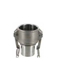 Camlock tipo C-DIN: acople hembra-espiga lisa cuello de seguridad-junta NBR SS AISI 316/1.4408 16 bar DN040 38mm