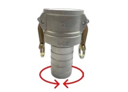 [CFC600AL-SW] Camlock giratorio tipo C: acople hembra-espiga para manguera-junta NBR aluminio 5 bar DN150 151,5mm