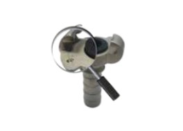 [CFC100HE-SS-P] Racor tipo Europeo «EA DIN3489» Espiga con collar - con orificio para el clip de seguridad - Junta NBR SS AISI 316 10 bar 26,5mm
