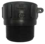 [CFIBCF60BSPM100] Acople rosca hembra IBC con rosca macho BSPT - junta de espuma PE - polipropileno 10bar S60x6 1"