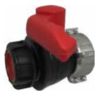 [CFIBCBVM60-E] Válvula de bola IBC 2" negro poliuretano EPDM S75x6 IBC S60x6 rojo