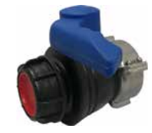 [CFIBCBVM60-V] Válvula de bola IBC 2" negro poliuretano FMK S75x6 IBC S60x6 azul