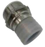 [CFSMSS50SPFA-W] Acople rosca macho BSPP EN 14420-2 con espiga dentada recubierta de PFA y cuello de seguridad SS AISI 316 25bar DN50 2"