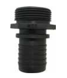 Acople rosca macho BSPP con espiga dentada y cuello de seguridad - conductivo ≤ 108 Ω polipropileno 8bar DN32 1 1/4"