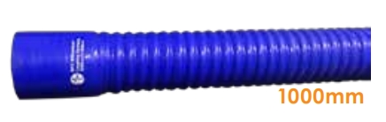 [CFSBSH-40-F1000SM] Manguera corrugada abocardada flexible de silicona - azul Int. 40mm Ext. 50mm