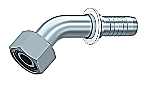 [CF24306181208] HEMBRA GIRATORIA 45º MÉTRICA CON JUNTA  Ø 12  L  18X1.5 DN 1/2"