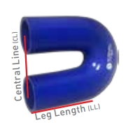 [CFSBSH-22-180] Codo 180º de silicona para refrigeración - azul Int. 22mm