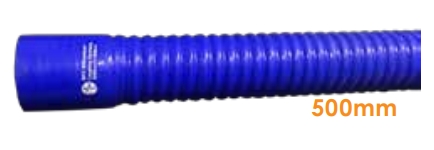 [CFSBSH-57-F500SM] Manguera corrugada abocardada flexible de silicona - azul Int. 57mm Ext. 67mm