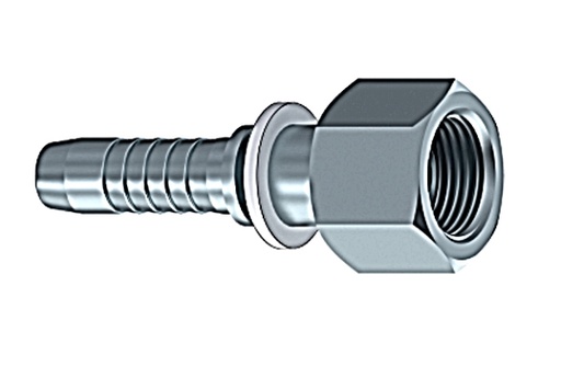 [CF10110403] Hembra giratoria prensar Rosca BSPP (Gas Cilíndrica) Cono 60º TL 1/4 BSP TUB.3/16