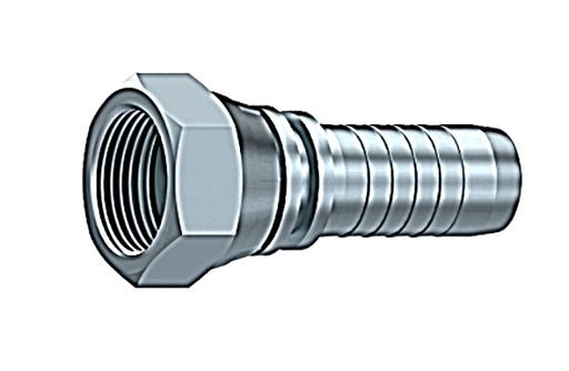 [CF10120405] Hembra giratoria prensar Rosca BSPP (Gas Cilíndrica) Asiento Plano TL 1/4 BSP TUB. 5/16