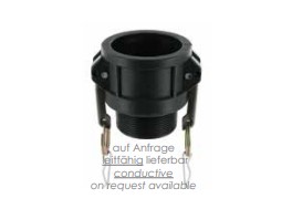 [CFB100PP] Camlock tipo B: acople hembra-rosca macho BSPT-junta EPDM polipropileno  DN025 1"