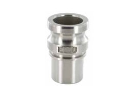[CFE075DINSS] Camlock tipo E-DIN: acople macho-espiga lisa y cuello de seguridad SS AISI 316/1.4408 16 bar DN020 19mm