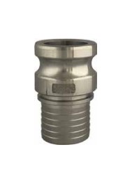 [CFE400DINSS-R] Camlock tipo E-DIN: acople macho-espiga dentada y cuello de seguridad SS AISI 316/1.4408 16 bar DN100 100mm
