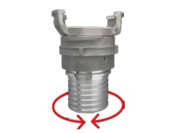[CFGH300AL80-SW] Guillemin giratorio para manguera con cierre (también acoplado giratorio) - con cuello de seguridad aluminio 16 bar DN080 80mm