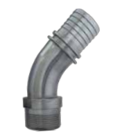 [CFSMSS25S-45] 45º Acople rosca macho BSPP EN 14420-2 con espiga dentada y cuello de seguridad SS AISI 316 25bar DN25 1"