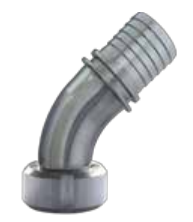 [CFSFSS32S-45] 45ºAcople rosca hembra BSPP EN 14420-2 con espiga dentada y cuello de seguridad - junta PTFE SS AISI 316 25bar DN32 1 1/4"