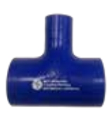 [CFSBSH-76-T25] Manguito de silicona en "T" para refrigeración - azul Int. 76mm Ext. 86mm 4bar